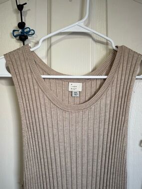 a new day Ribbed Midi Dress in Taupe